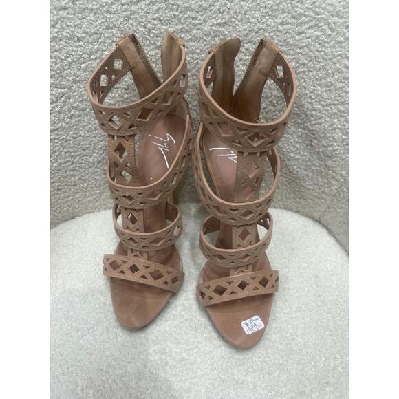 Giuseppe Zanotti Suede Gladiator Heels in Nude Size 36 - Picture 1 of 6